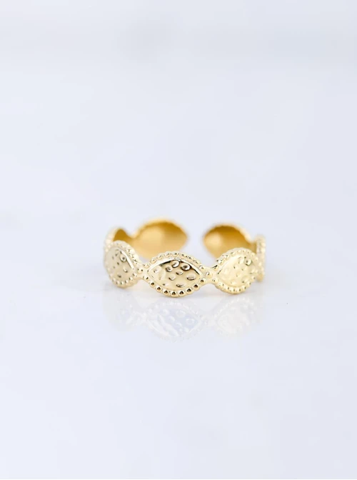 Pierścionek regulowany, stal pozłacana S409149Z00-0