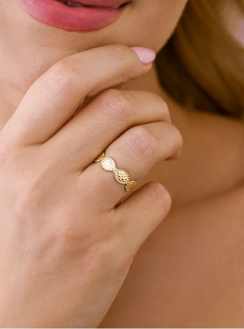 Pierścionek regulowany, stal pozłacana S409149Z00-0