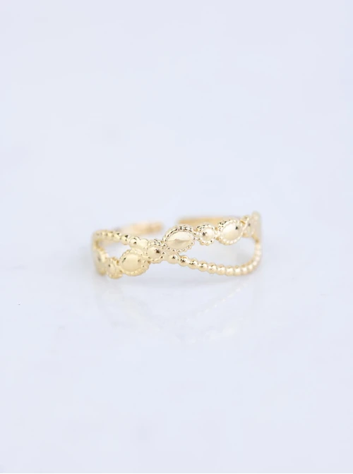 Pierścionek regulowany, stal pozłacana S409161Z00-0