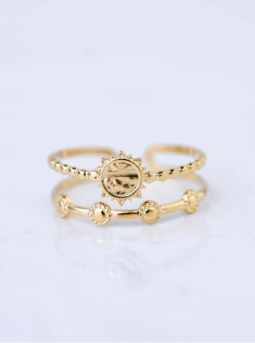 Pierścionek regulowany, stal pozłacana S409166Z00-0