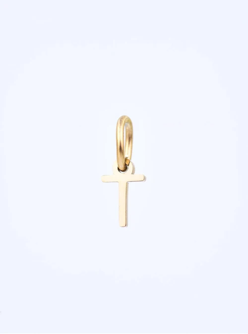 Zawieszka literka T, stal pozłacana SC08057Z00-T
