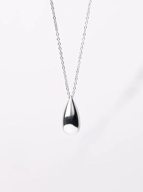 [Zestaw] Naszyjnik dmuchana kropla, łezka, srebrny S306432S00