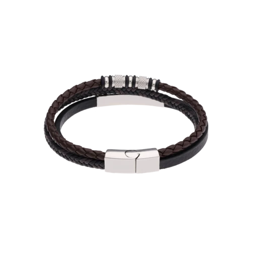 Bransoletka męska, brązowy, stal S109280S00