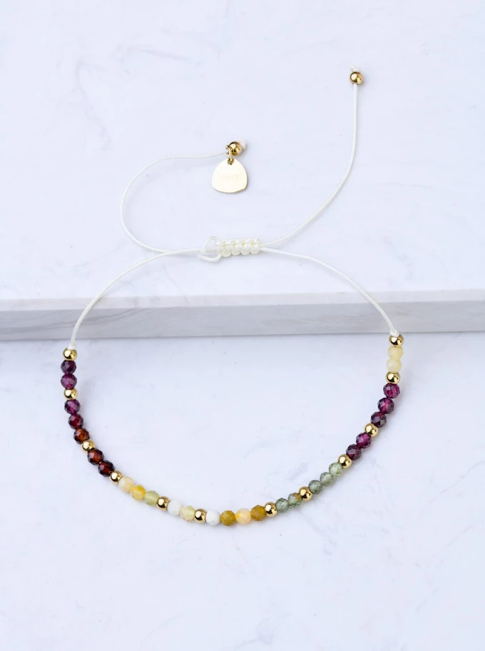 Bransoletka Kolorowy Agat, stal pozłacana S108574Z00