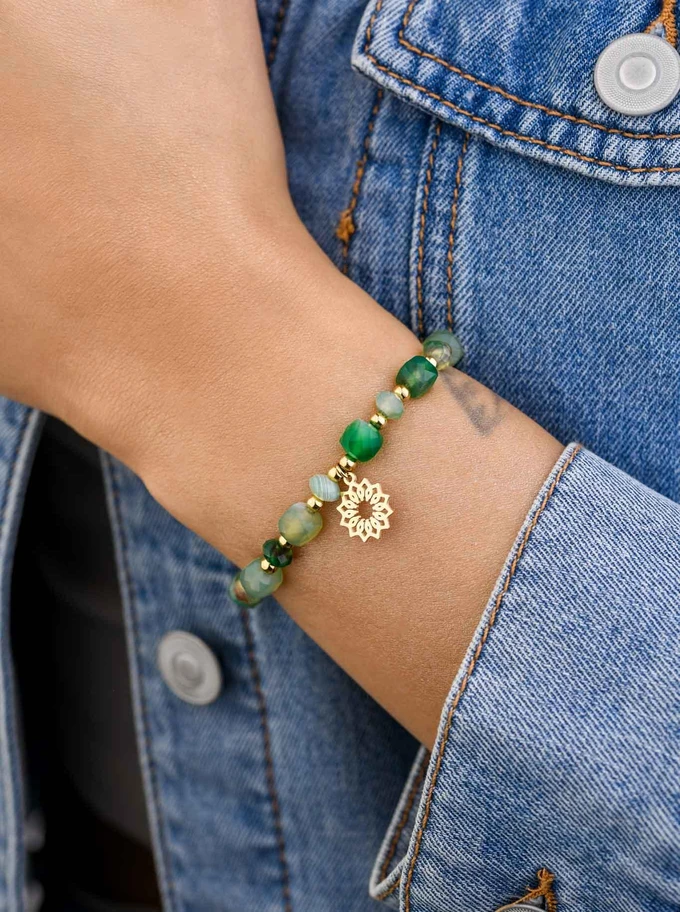 Bransoletka Rozeta Vezzi, Agat, stal pozłacana S108983Z00