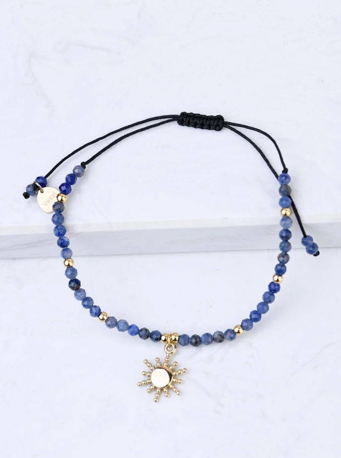 Bransoletka słoneczko, Lapis Lazuli, stal pozłacana S108560Z00