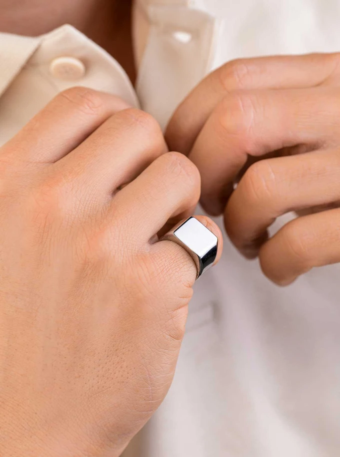 Pierścionek sygnet unisex, stal S406520S00