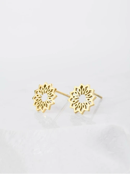 [Zestaw] Naszyjnik krawatka, Rozeta Vezzi, Amazonit, stal pozłacana S308340Z00