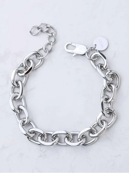 [Zestaw] Bransoletka męska, łańcuch, srebrny S107956S00