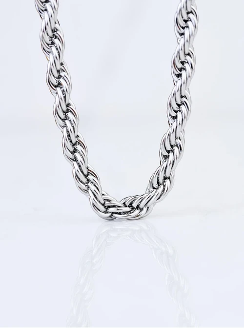 [Zestaw] Naszyjnik męski, splot Corda, stal S307968S00