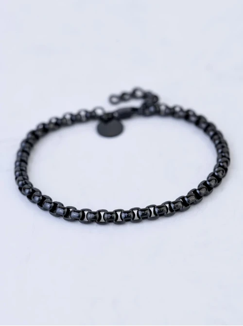 [Zestaw] Naszyjnik męski, łańcuch, czarny, stal S307972S01