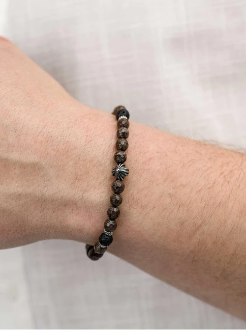 Bransoleta męska, Jadeit, stal S109247S00