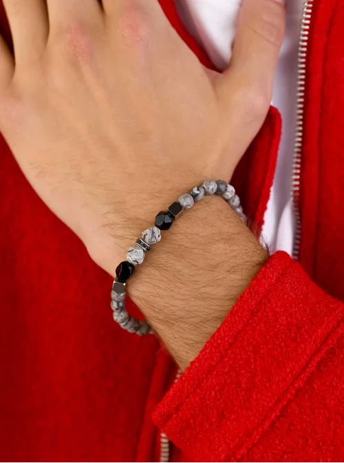 Bransoleta męska, Jaspis, stal S109250S00