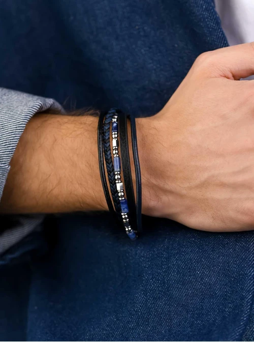Bransoleta męska, Lapis Lazuli, stal S109282S00