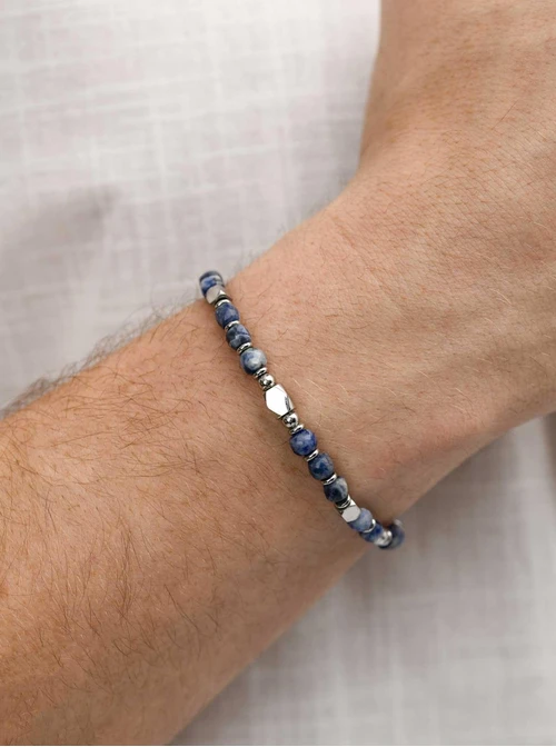 Bransoleta męska, Sodalit, stal S109208S00