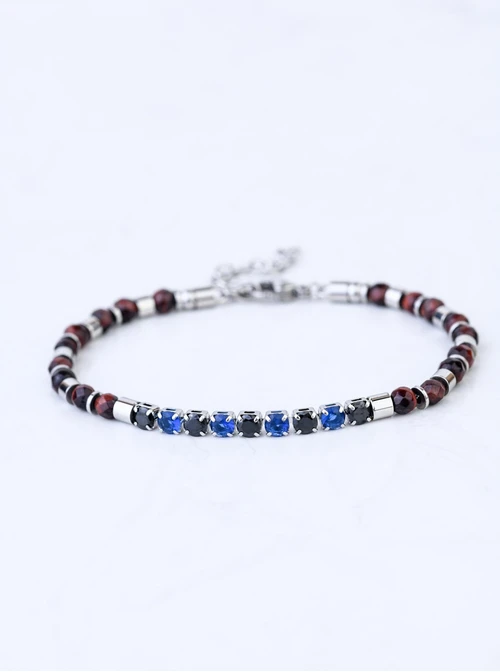 Bransoleta męska, Tygrysie Oko, stal S109196S00