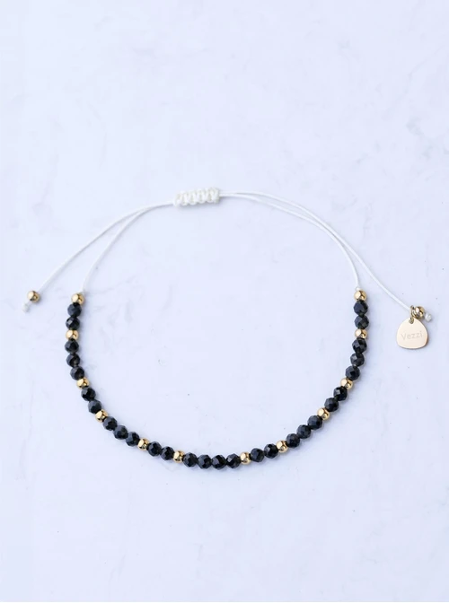 Bransoletka Obsydian, stal pozłacana S108576Z00