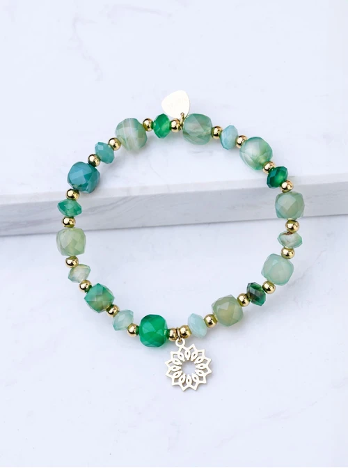 Bransoletka Rozeta Vezzi, Agat, stal pozłacana S108983Z00