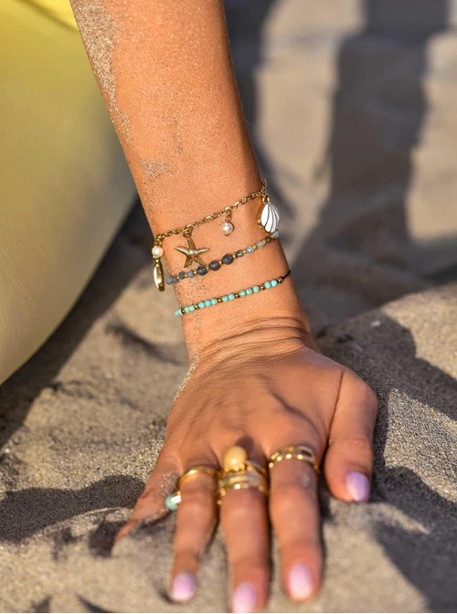 Bransoletka Turkus, stal pozłacana S108568Z00