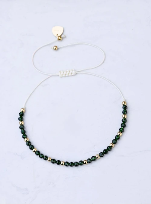 Bransoletka Zielony Piaskowiec, stal pozłacana S108577Z00