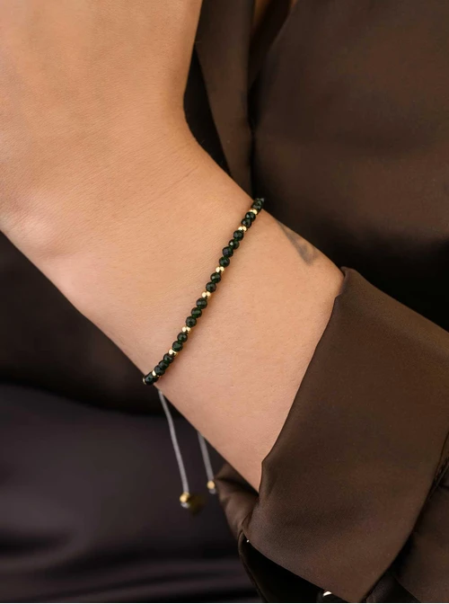 Bransoletka Zielony Piaskowiec, stal pozłacana S108577Z00