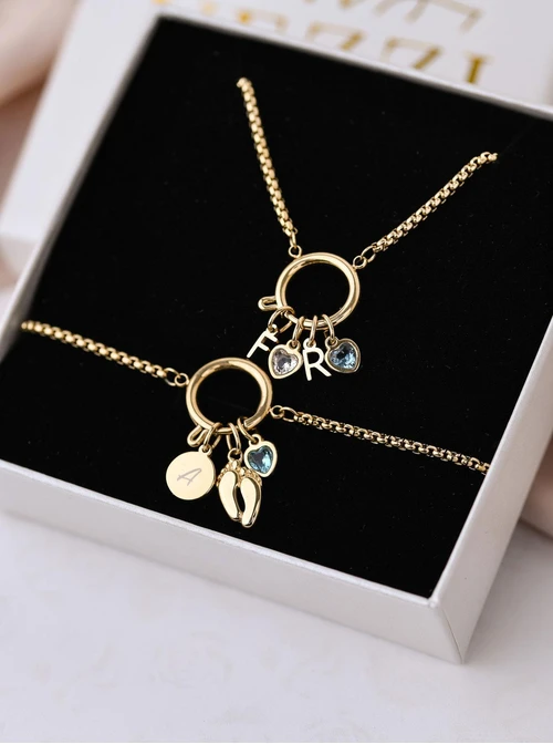 Bransoletka baza do zawieszek, stal pozłacana S108079Z00