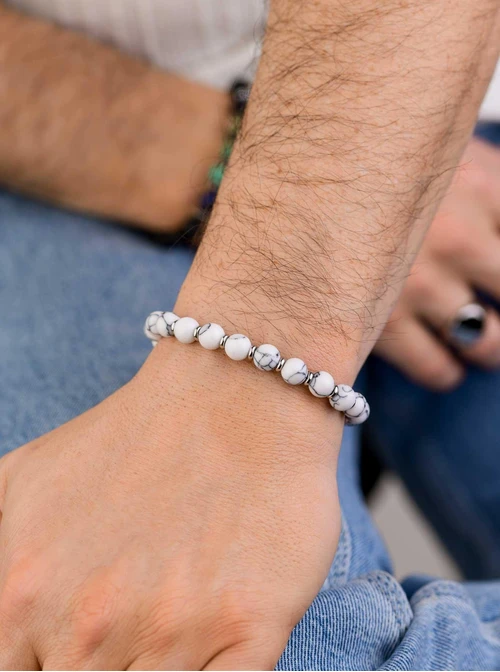 Bransoletka męska, Biały Holwit, stal S109223S00