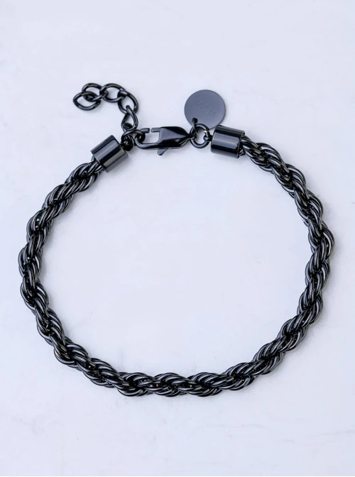 Bransoletka męska, Corda, czarny, stal S107973S01