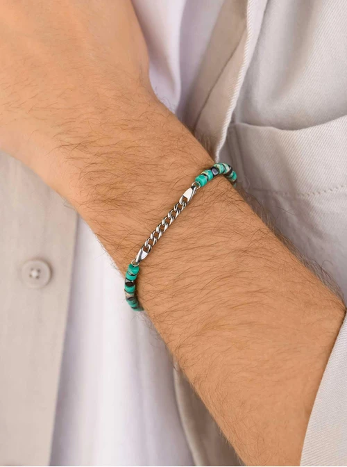 Bransoletka męska, Howlit, stal S109203S00