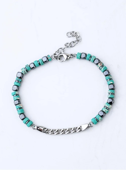 Bransoletka męska, Howlit, stal S109203S00