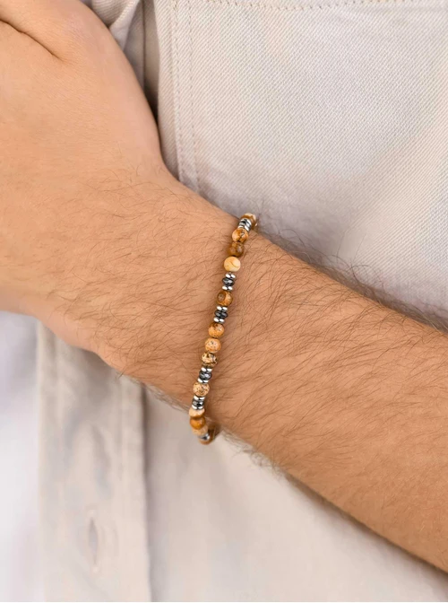 Bransoletka męska, Jaspis, stal S109199S00