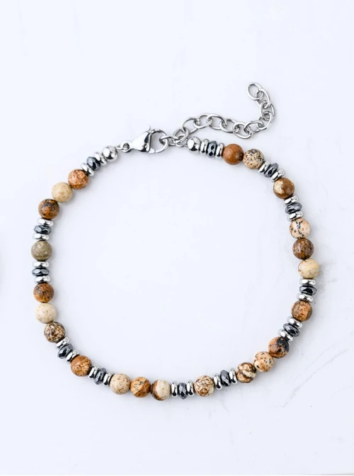 Bransoletka męska, Jaspis, stal S109199S00