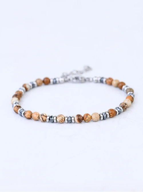 Bransoletka męska, Jaspis, stal S109199S00