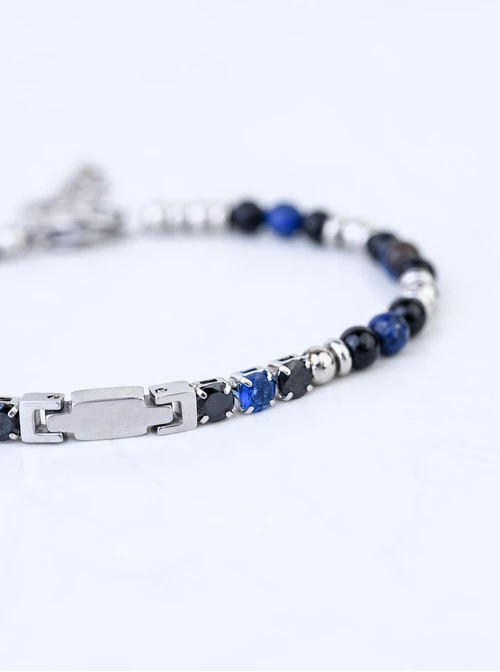 Bransoletka męska, Obsydian, stal S109197S00