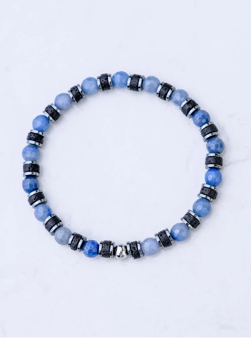Bransoletka męska, Sodalit, stal S109248S00