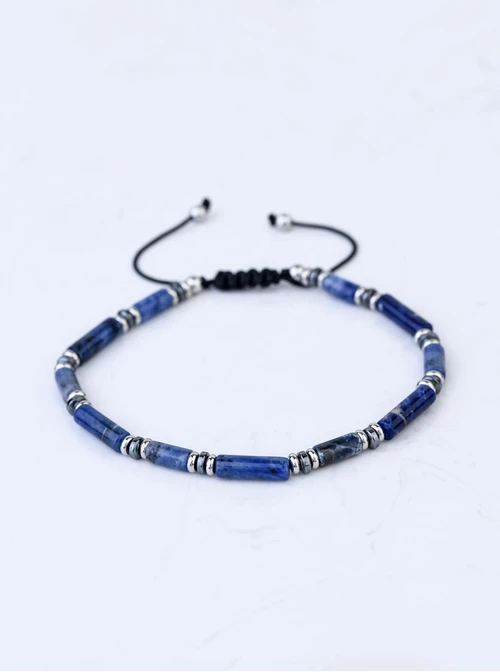 Bransoletka męska, Sodalit, stal S109266S00