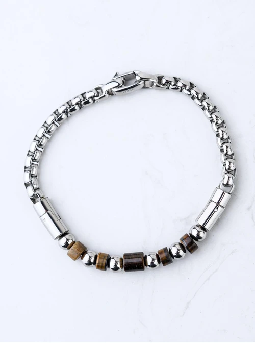 Bransoletka męska, Tygrysie Oko, stal S109212S00