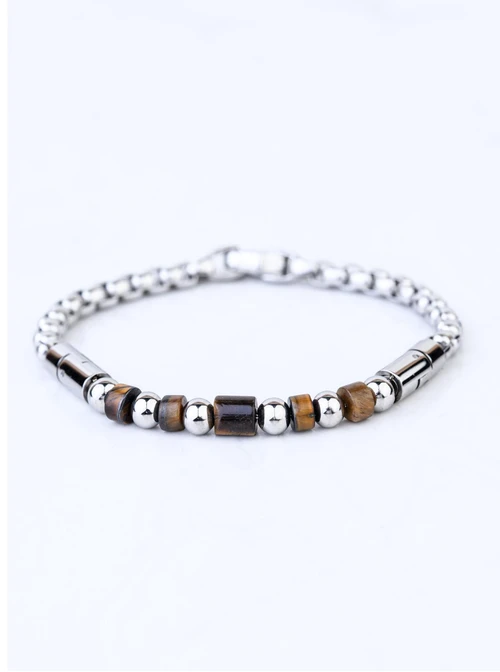 Bransoletka męska, Tygrysie Oko, stal S109212S00