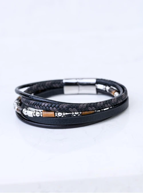 Bransoletka męska, Tygrysie Oko, stal S109281S00