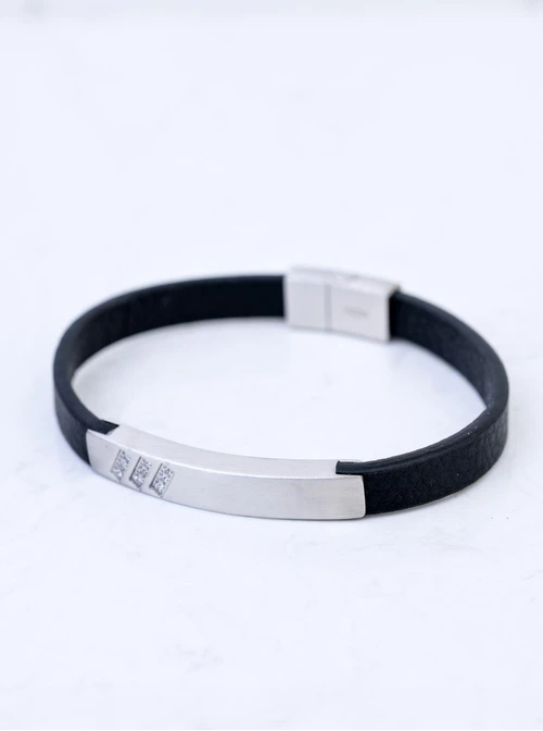 Bransoletka męska, czarny, stal S109290S01