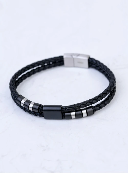 Bransoletka męska, czarny, stal S109291S01