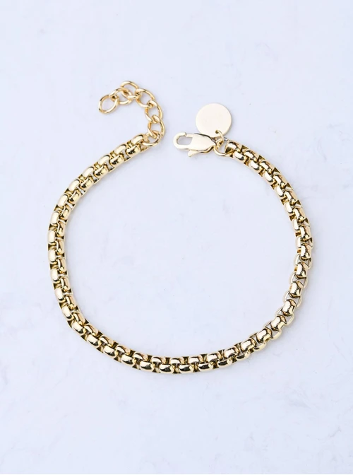 Bransoletka męska, łańcuch, stal pozłacana S107974Z00