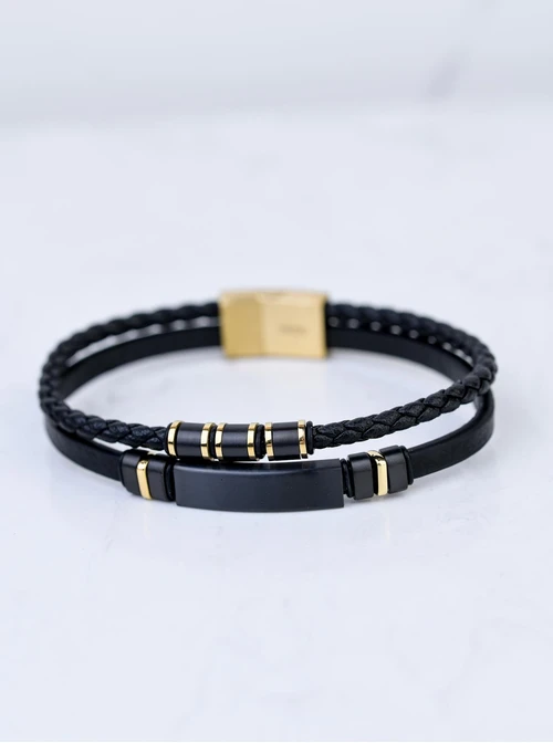 Bransoletka męska, stal pozłacana S109296Z01