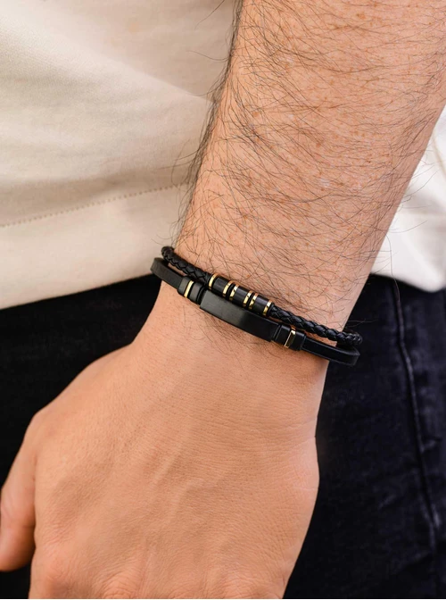 Bransoletka męska, stal pozłacana S109296Z01