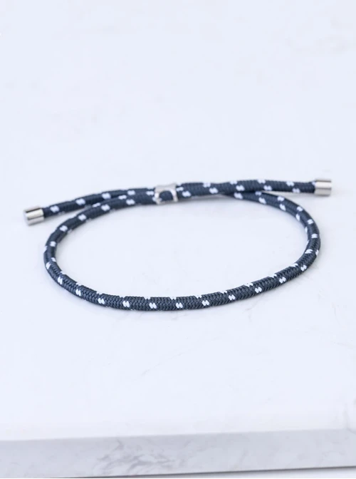 Bransoletka męska, sznurek, stal S109274S01