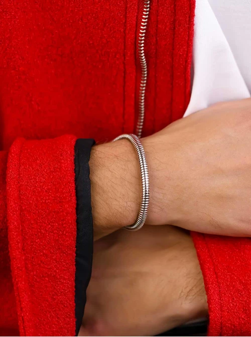 Bransoletka męska, żmijka, stal S107978S00