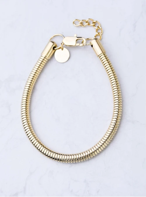 Bransoletka męska, żmijka, stal pozłacana S107977Z00