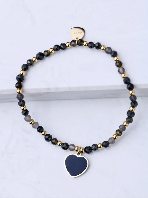 Bransoletka serce, Terahertz, stal pozłacana S108651Z00