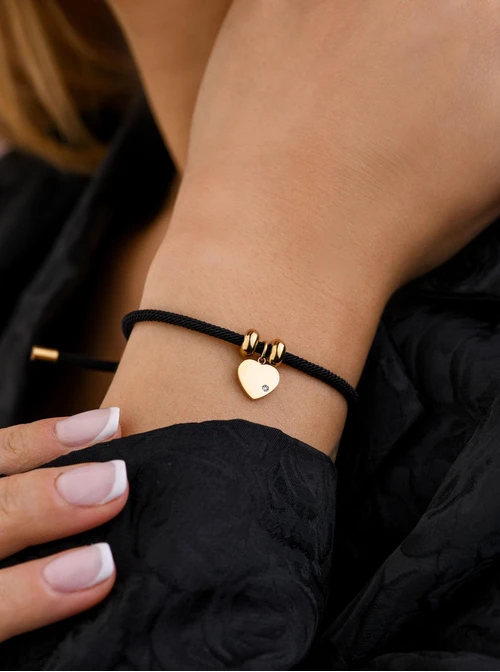 Bransoletka serduszko, stal pozłacana S108494Z01