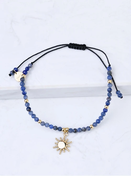 Bransoletka słoneczko, Lapis Lazuli, stal pozłacana S108560Z00